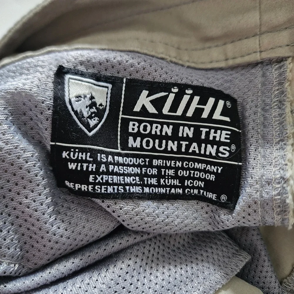Kuhl khaki tan cargo pocket shorts outdoor hiking mens‎ size 38